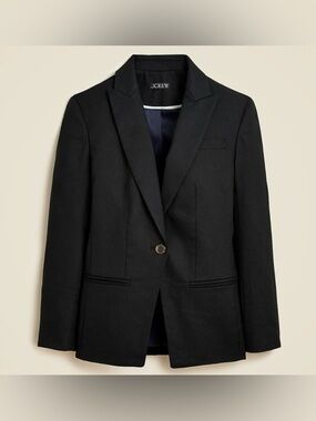 J.Crew Women’s Black Alexandra Blazer in Stretch Linen Blend Size 0 NWT